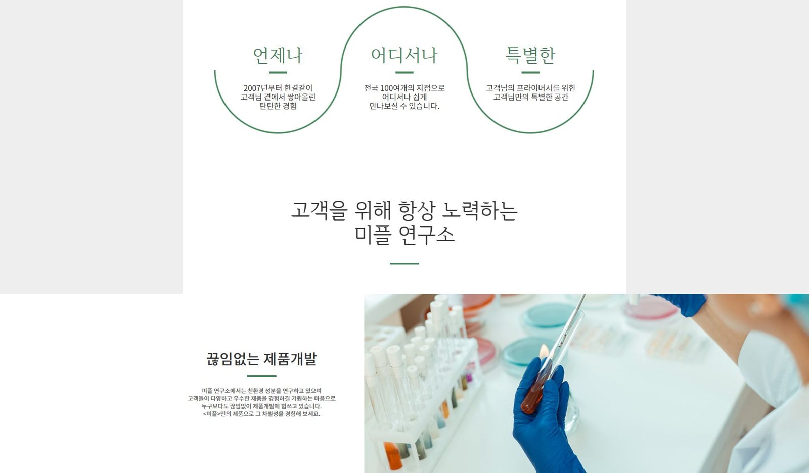 고객을 위해 노력하는 미플 연구소
